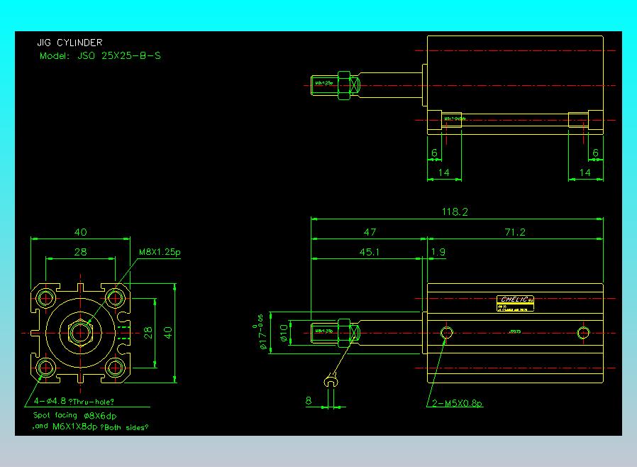 气立可CHELIC气缸油缸2D-JSO25x25-B-S