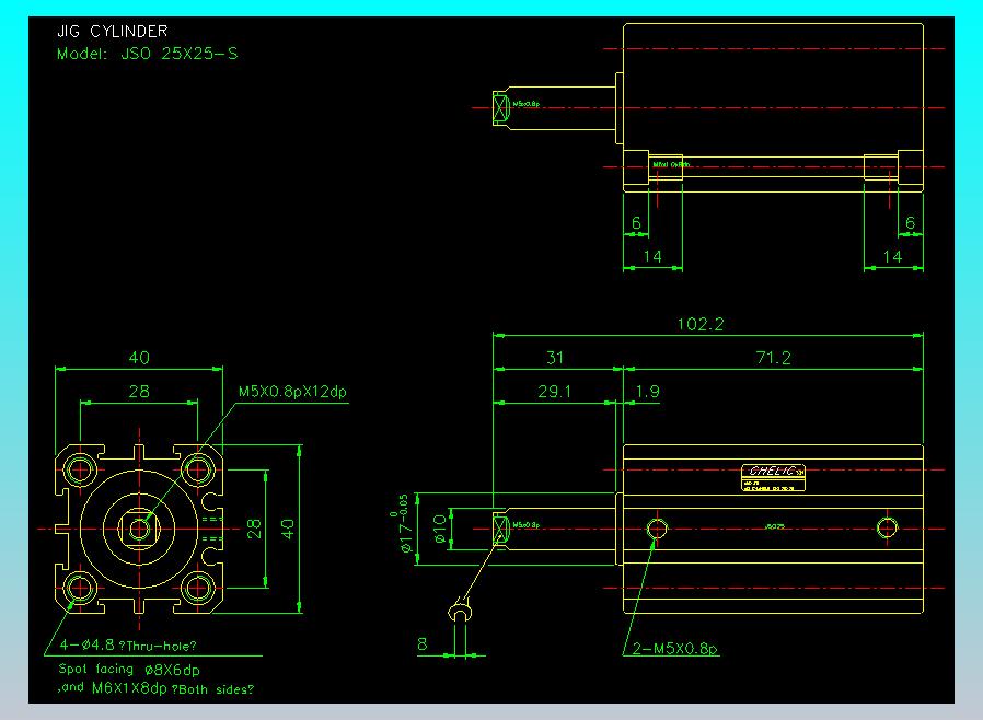 气立可CHELIC气缸油缸2D-JSO25x25-S