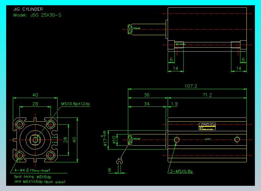 气立可CHELIC气缸油缸2D-JSO25x30-S