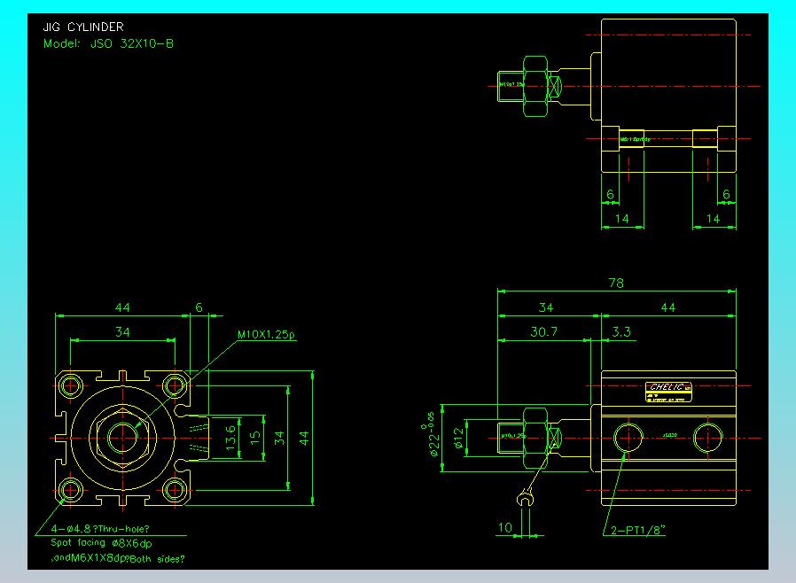 气立可CHELIC气缸油缸2D-JSO32x10-B