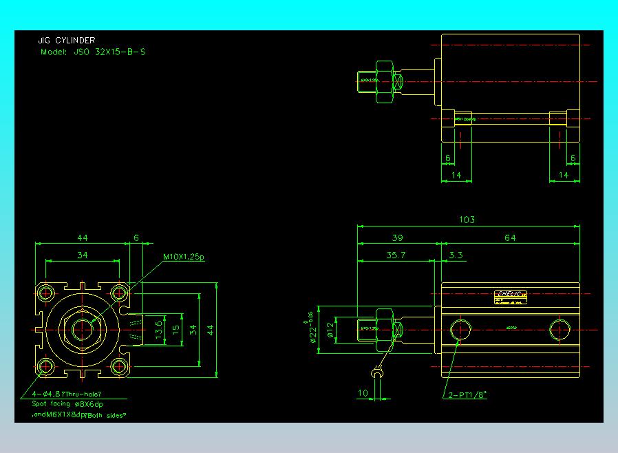 气立可CHELIC气缸油缸2D-JSO32x15-B-S