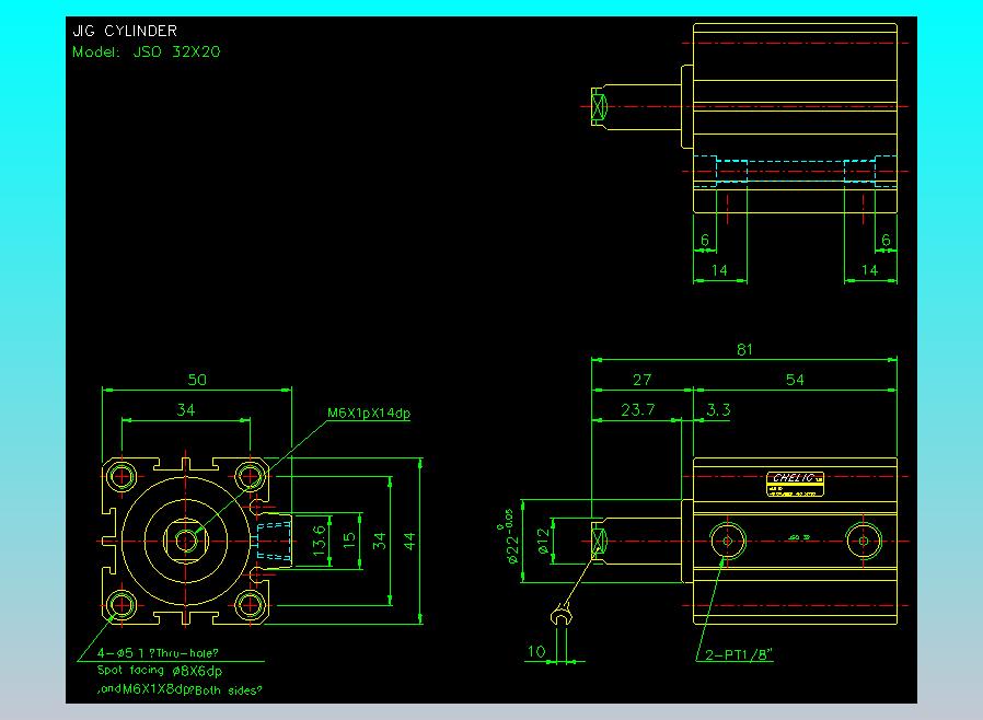 气立可CHELIC气缸油缸2D-JSO32x20
