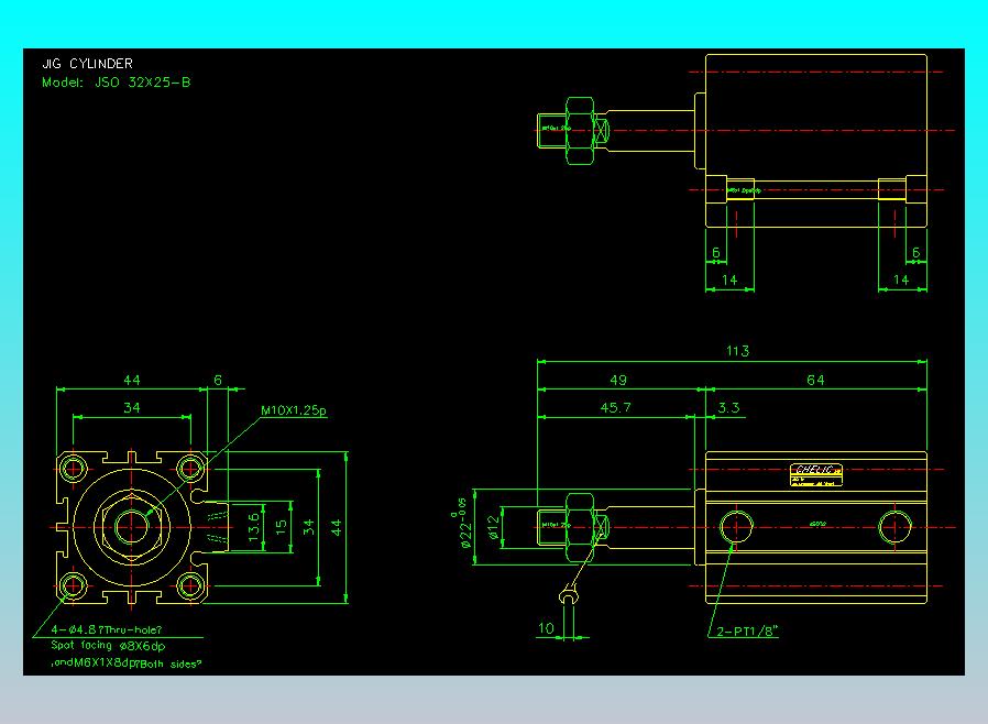 气立可CHELIC气缸油缸2D-JSO32x25-B