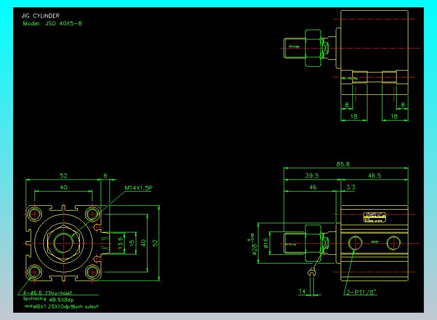 气立可CHELIC气缸油缸2D-JSO40x5-B