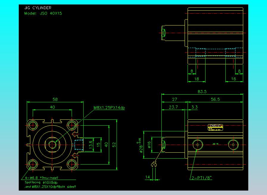 气立可CHELIC气缸油缸2D-JSO40x15