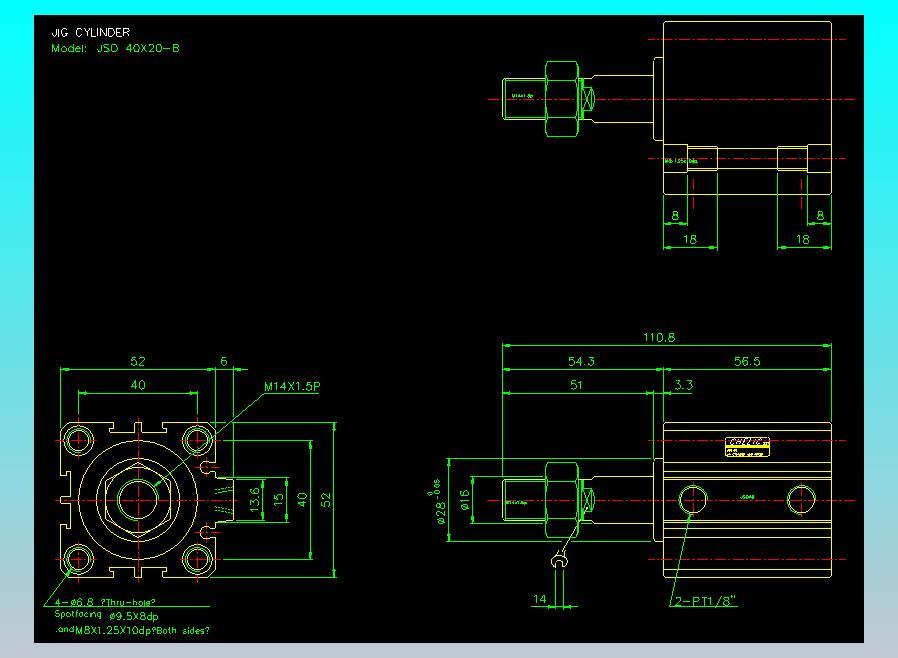 气立可CHELIC气缸油缸2D-JSO40x20-B