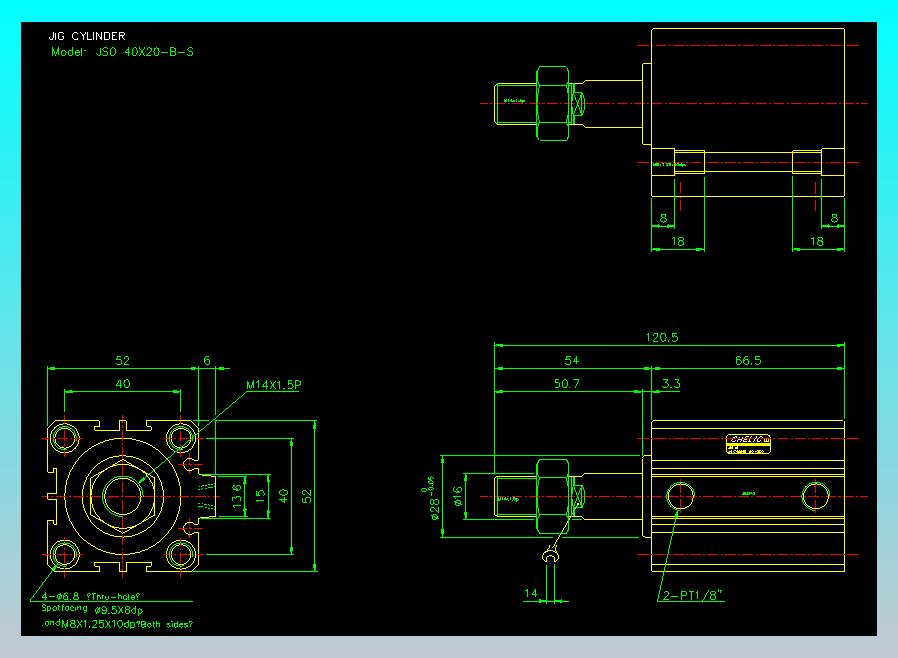 气立可CHELIC气缸油缸2D-JSO40x20-B-S