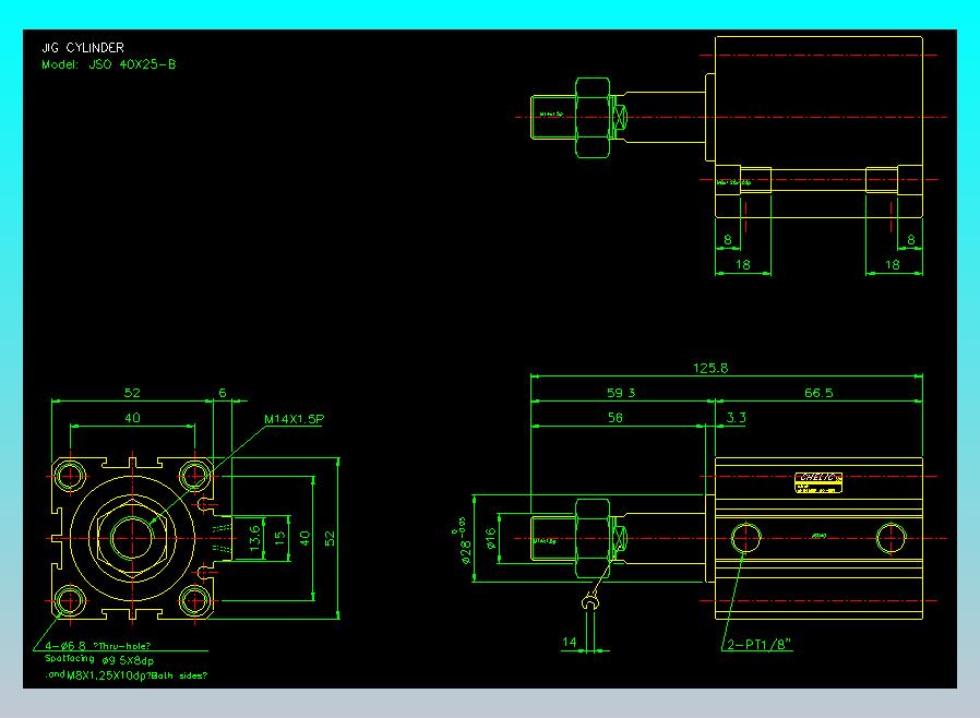气立可CHELIC气缸油缸2D-JSO40x25-B