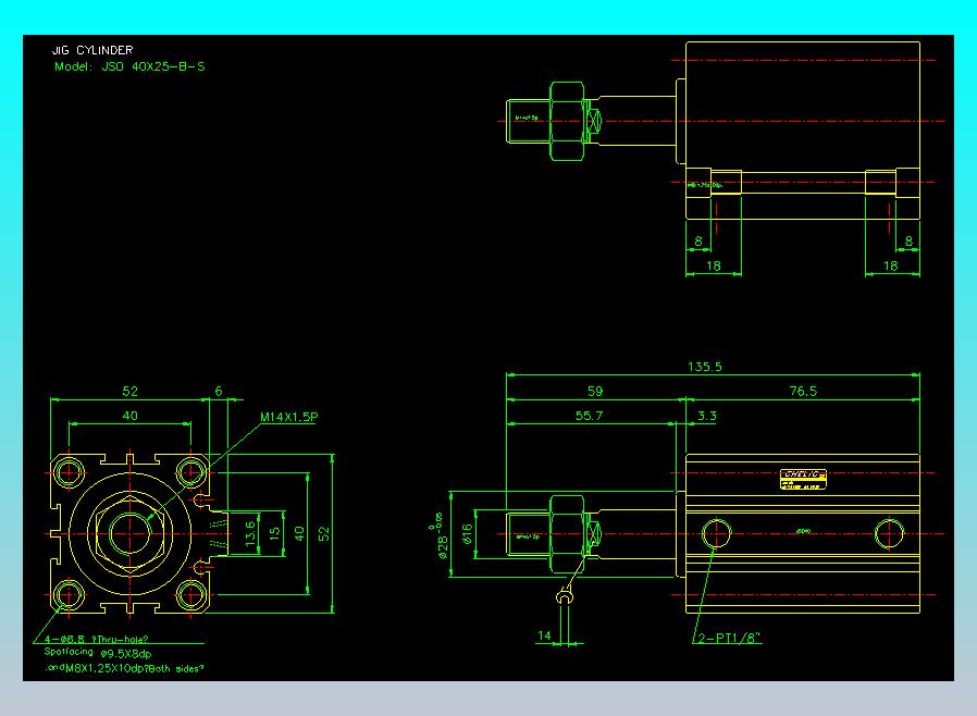 气立可CHELIC气缸油缸2D-JSO40x25-B-S