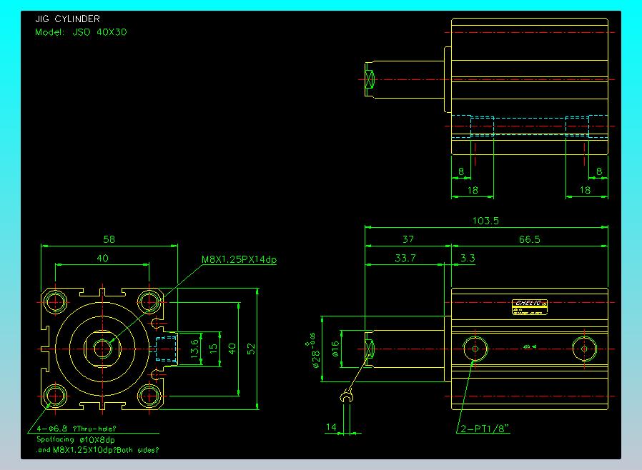 气立可CHELIC气缸油缸2D-JSO40x30