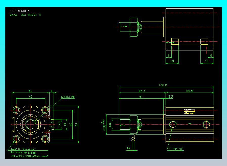 气立可CHELIC气缸油缸2D-JSO40x30-B