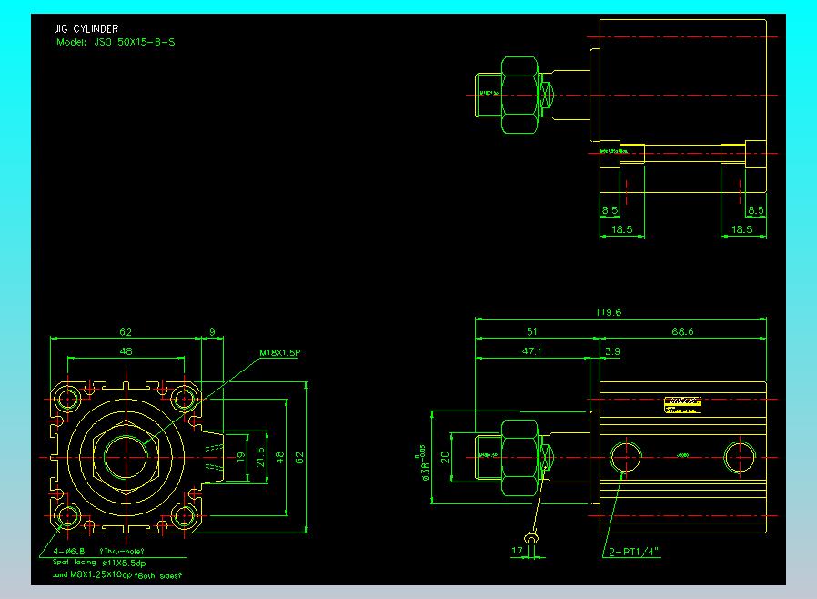 气立可CHELIC气缸油缸2D-JSO50x15-B-S