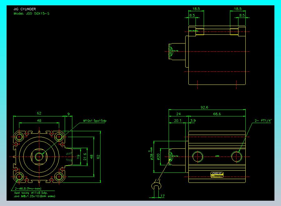 气立可CHELIC气缸油缸2D-JSO50x15-S
