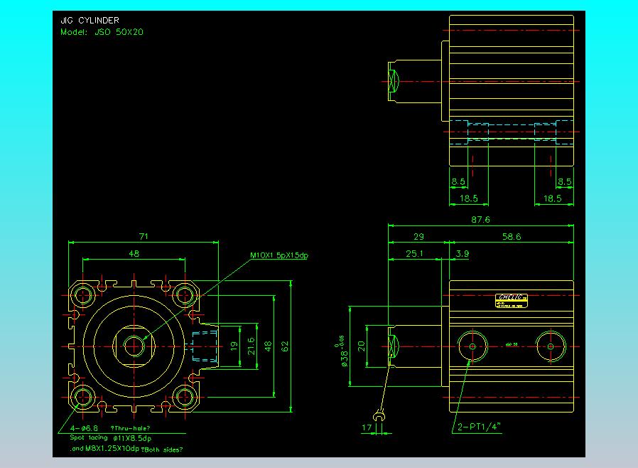 气立可CHELIC气缸油缸2D-JSO50x20