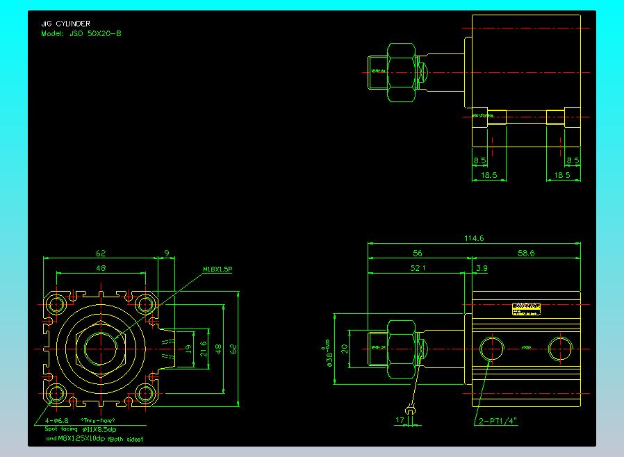 气立可CHELIC气缸油缸2D-JSO50x20-B