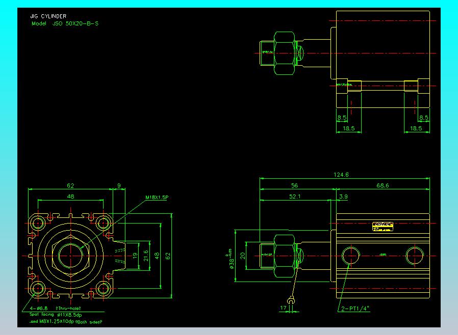气立可CHELIC气缸油缸2D-JSO50x20-B-S