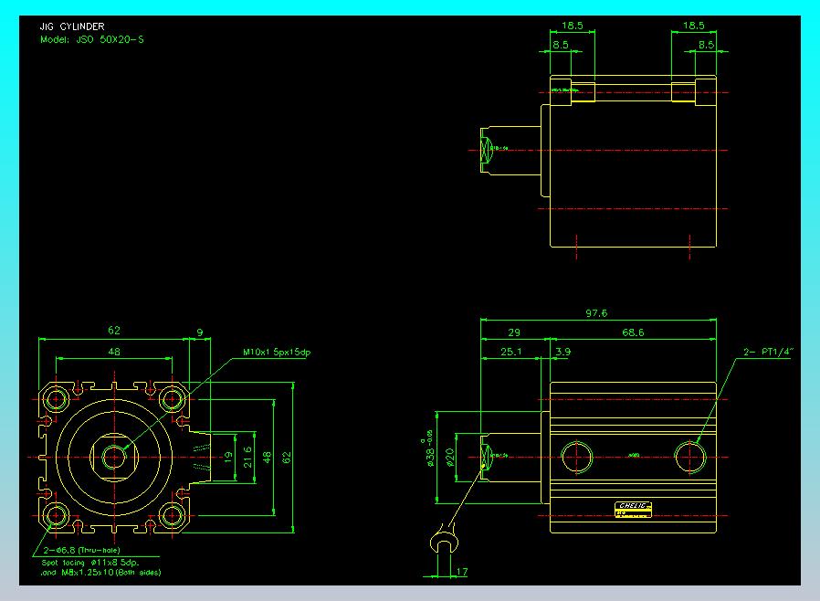 气立可CHELIC气缸油缸2D-JSO50x20-S