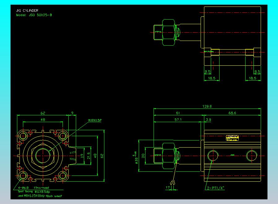 气立可CHELIC气缸油缸2D-JSO50x25-B