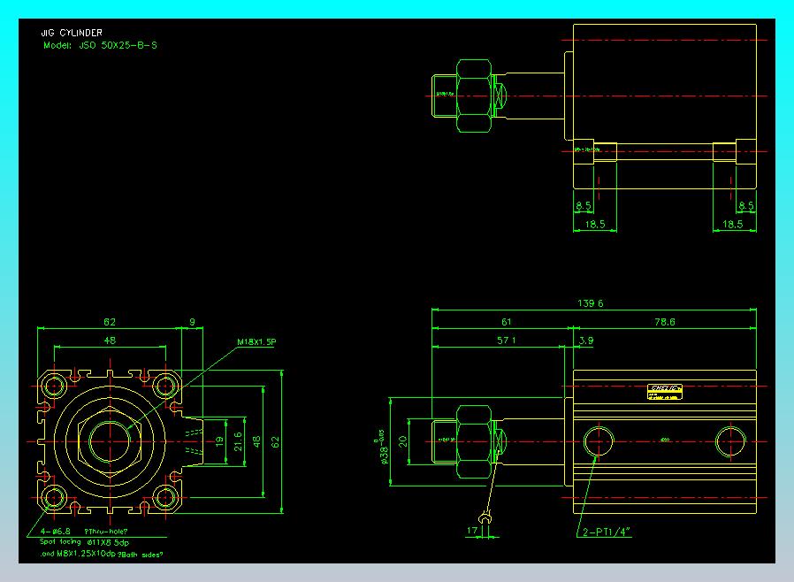 气立可CHELIC气缸油缸2D-JSO50x25-B-S