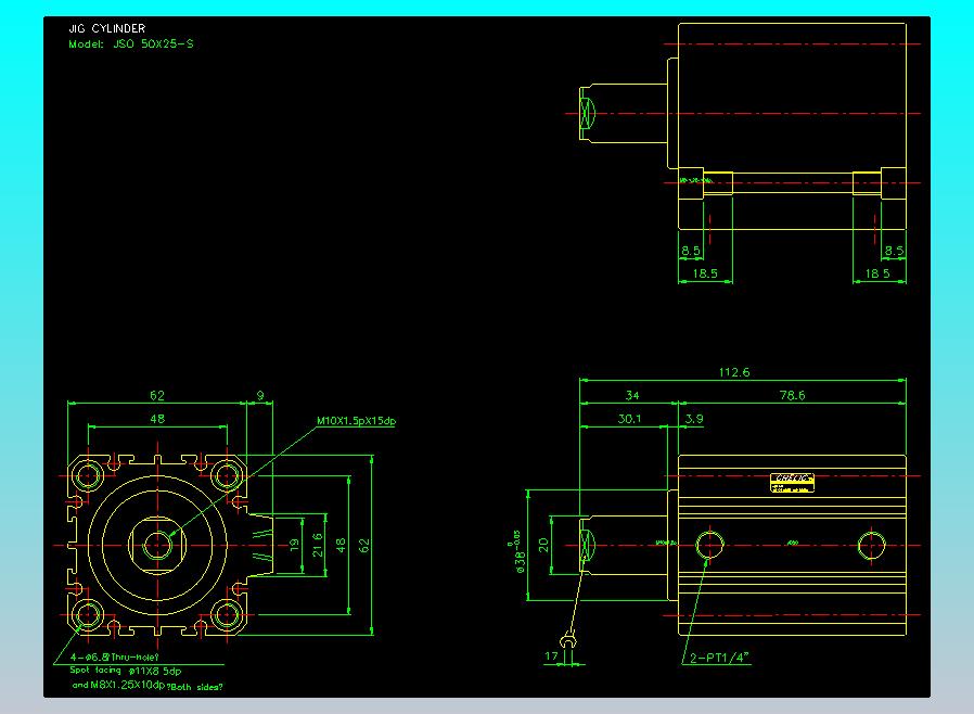 气立可CHELIC气缸油缸2D-JSO50x25-S