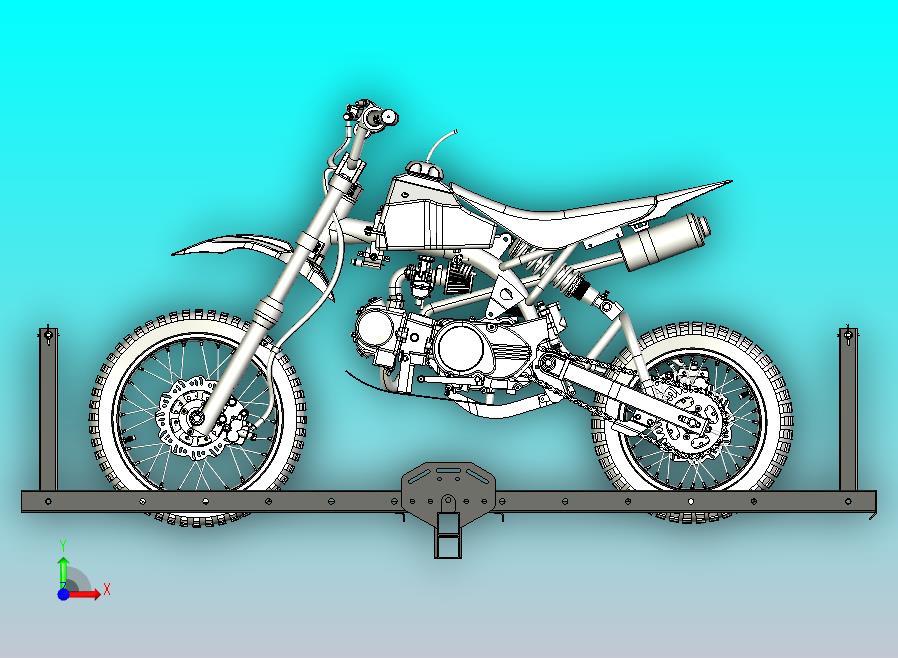 儿童越野摩托车运输架3D数模图纸