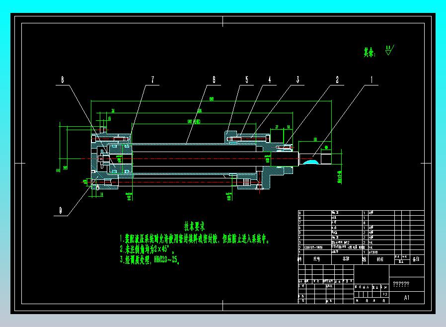 拉杆式液压缸CAD图