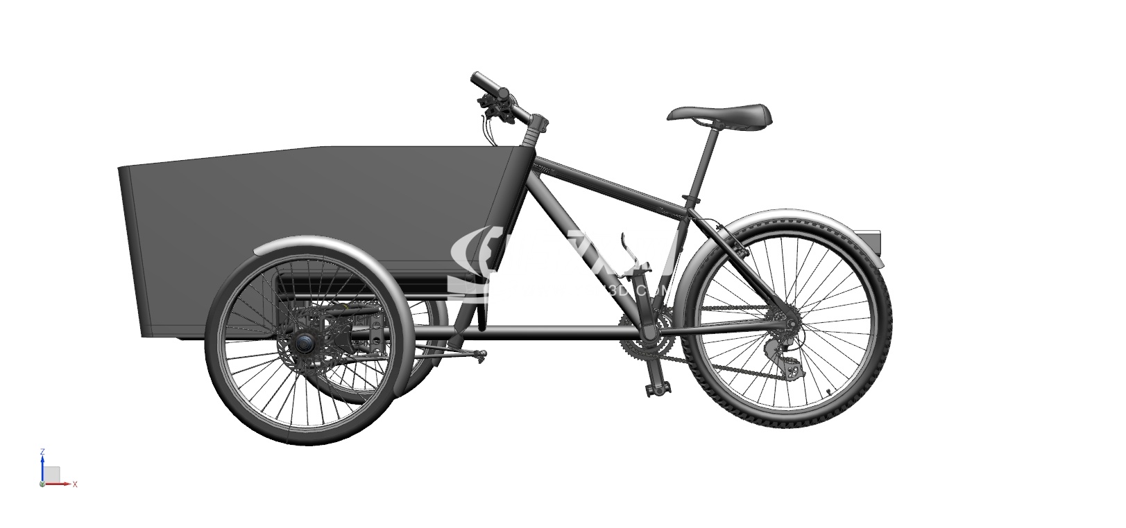 反向三轮自行车