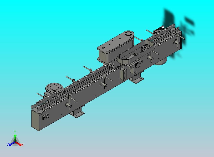 贴标机输送系统、药瓶链板输送机3D模型
