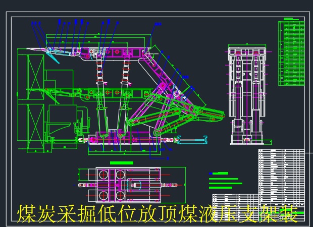 煤炭采掘低位放顶煤液压支架设计CAD+说明书
