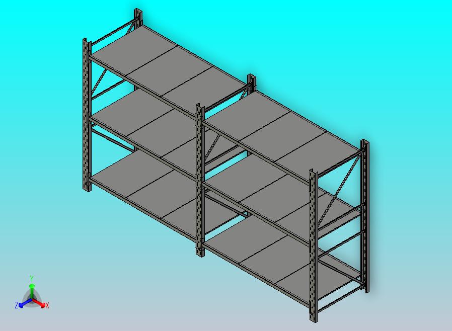 工业存储架13.0英尺x7.25英尺x3.0英尺