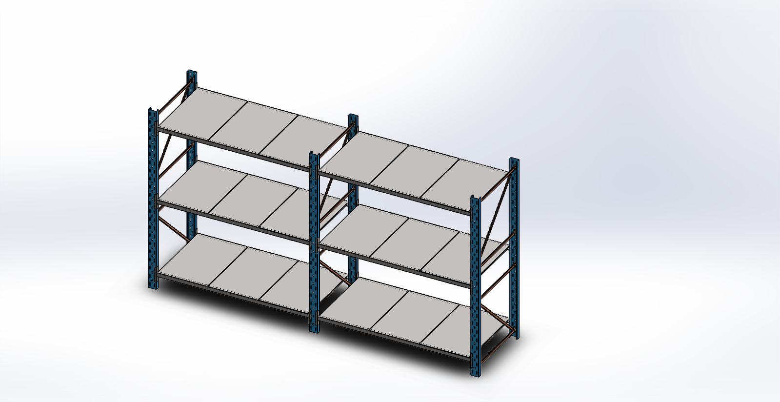 工业存储架13.0英尺x7.25英尺x3.0英尺