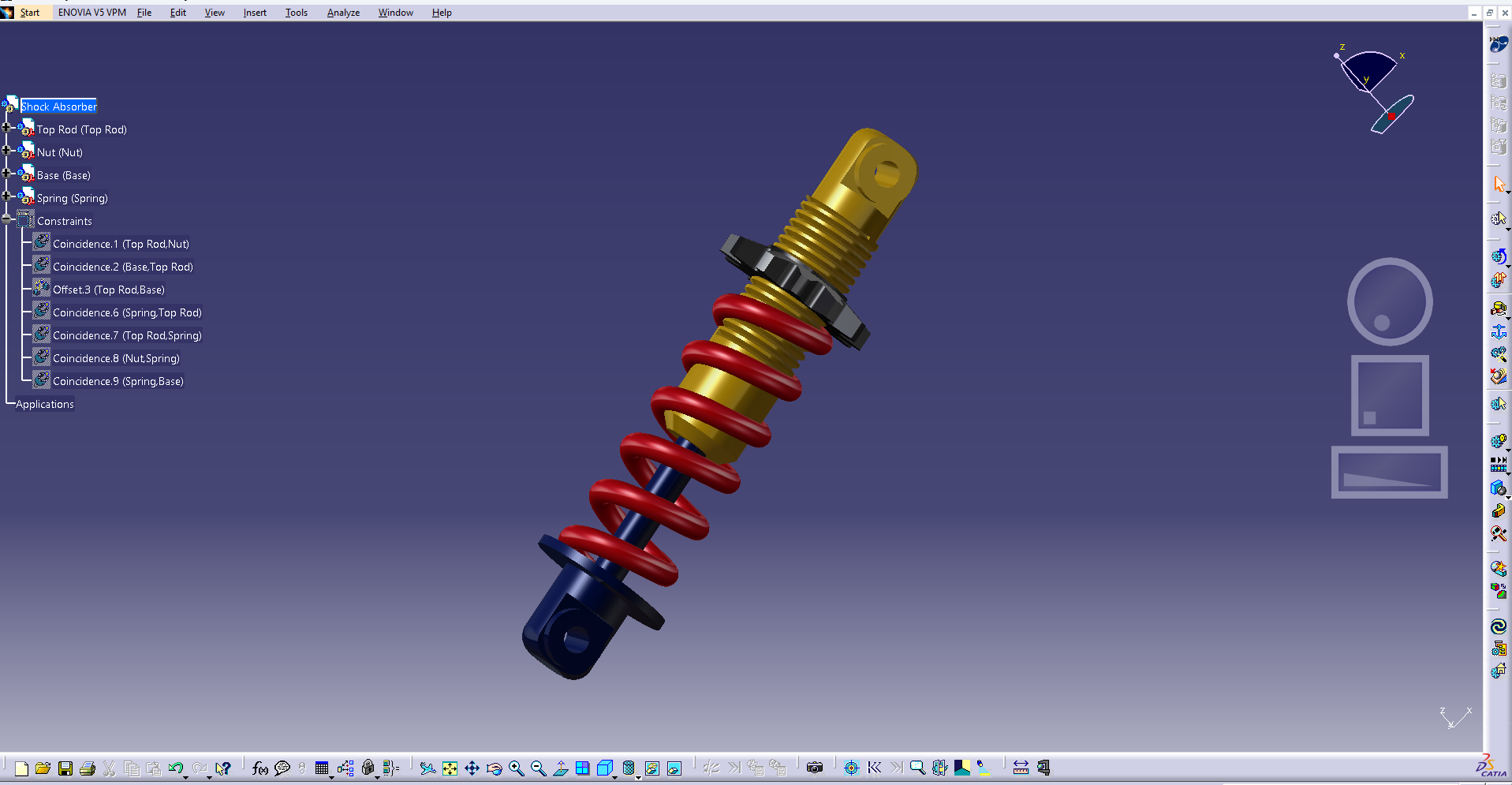 减震器总成_3D CAD模型