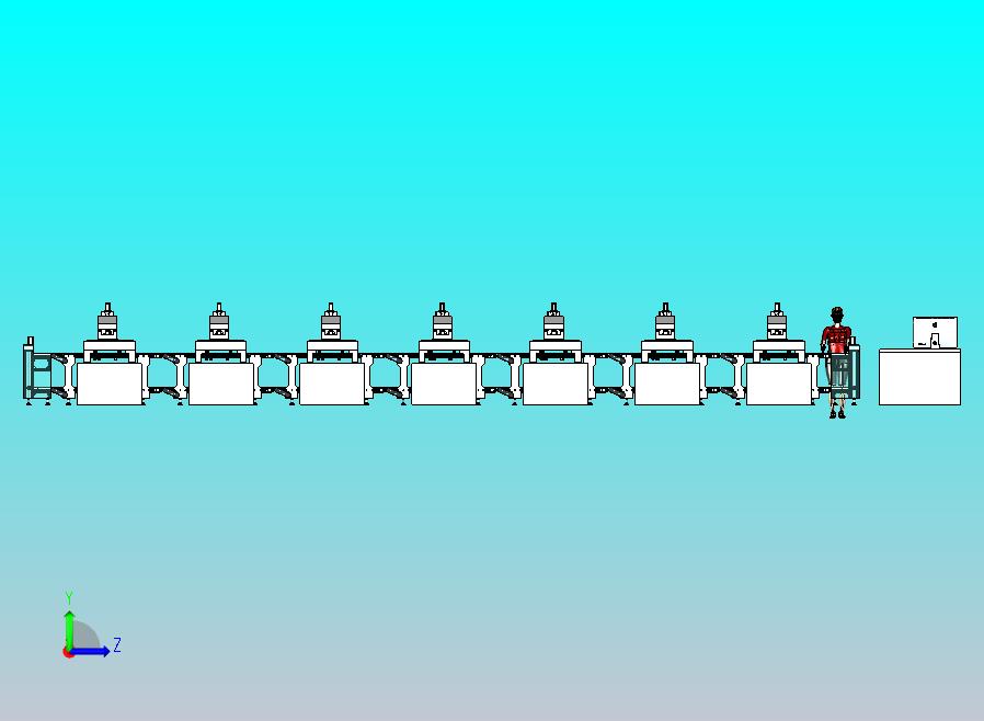 CNC加工流水线3D图模型