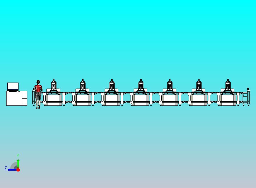 CNC加工流水线3D图模型