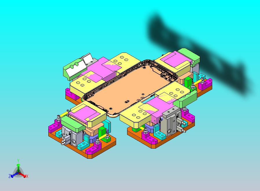 iPhone手机中心定位夹具3D