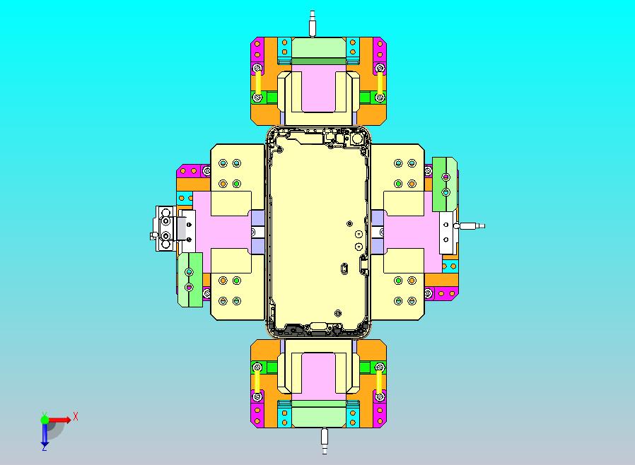 iPhone手机中心定位夹具3D