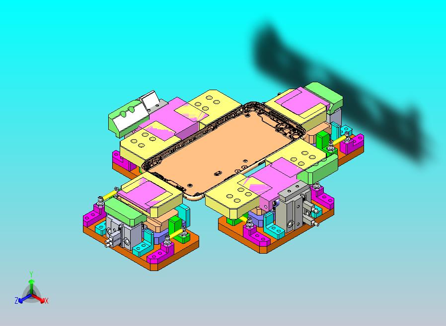 iPhone手机中心定位夹具3D