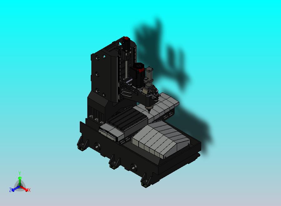 垂直轴铣床BT40设备3D