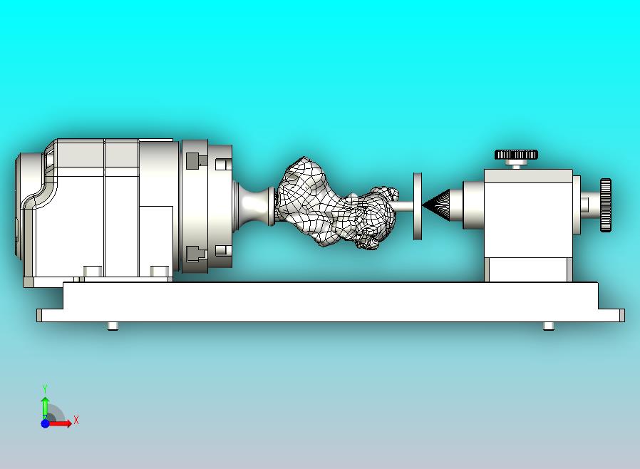 雕刻机铣床旋转工作台3D模型