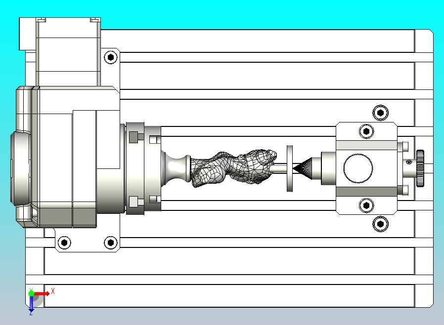 雕刻机铣床旋转工作台3D模型