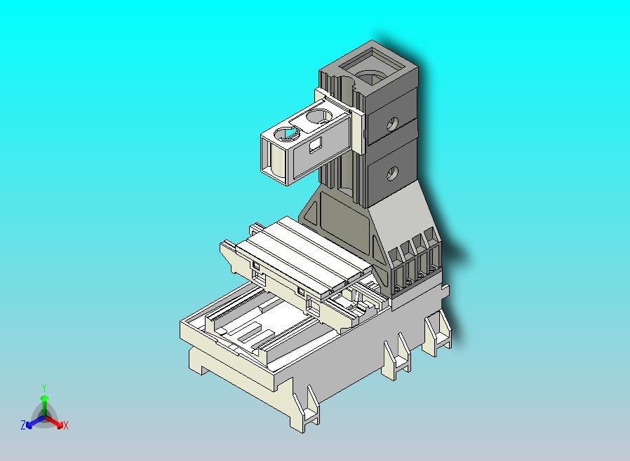 立式加工中心床身3D