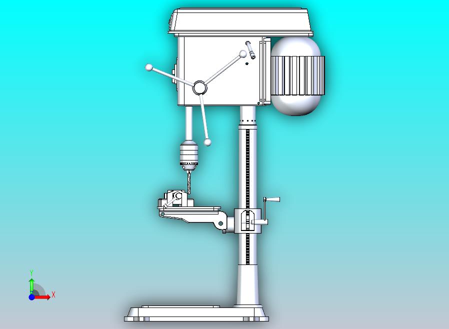 立式钻床设备模型3D