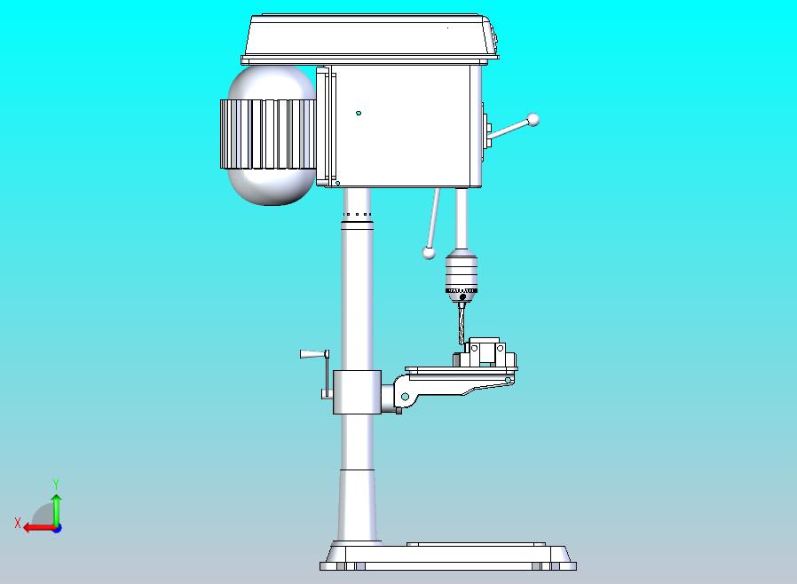 立式钻床设备模型3D