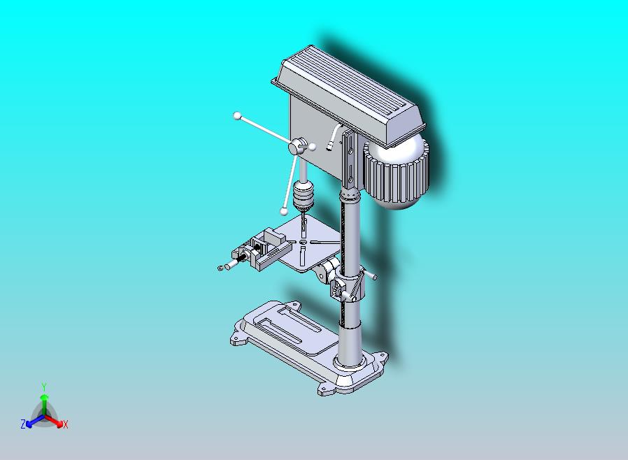 立式钻床设备模型3D