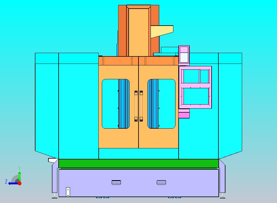 立式加工中心1100X900设备模型