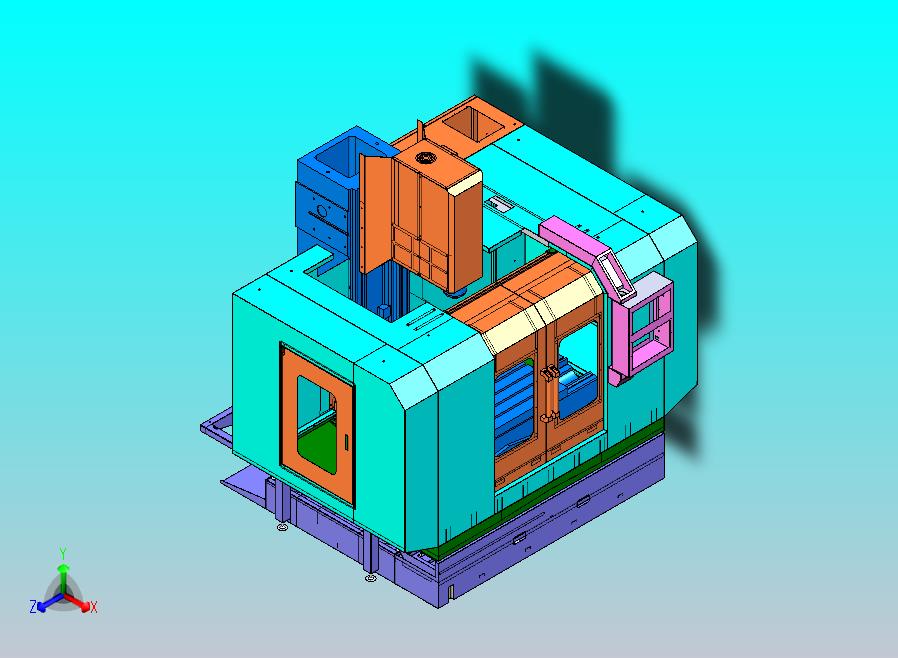 立式加工中心1100X900设备模型