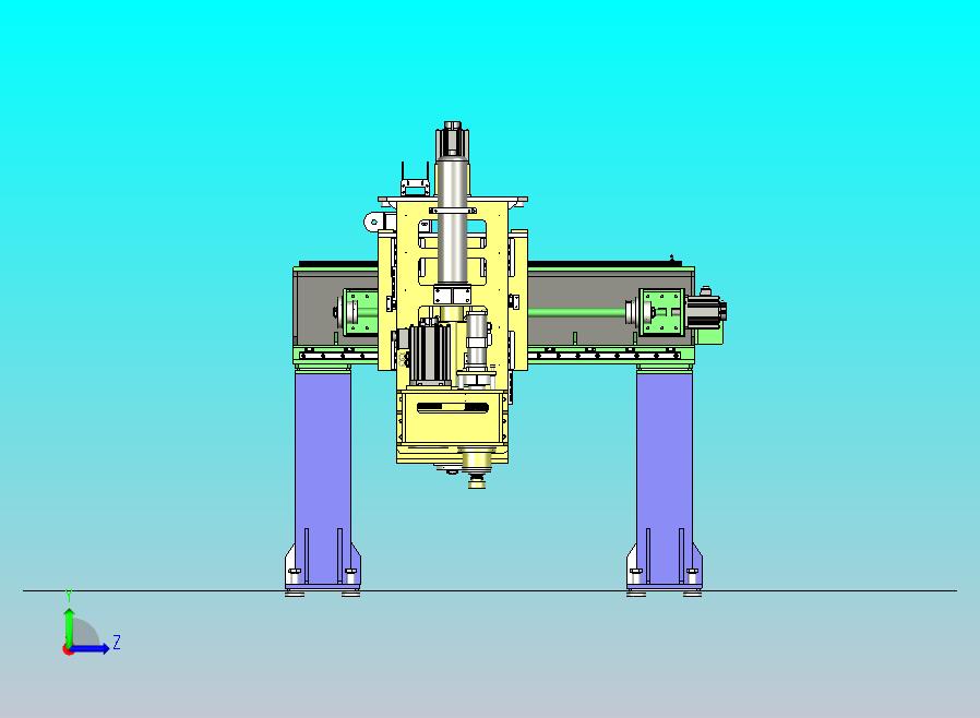 龙门铣床设备3D图模型