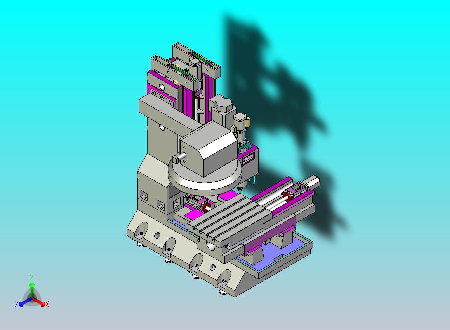 立式加工中心床身3D模型