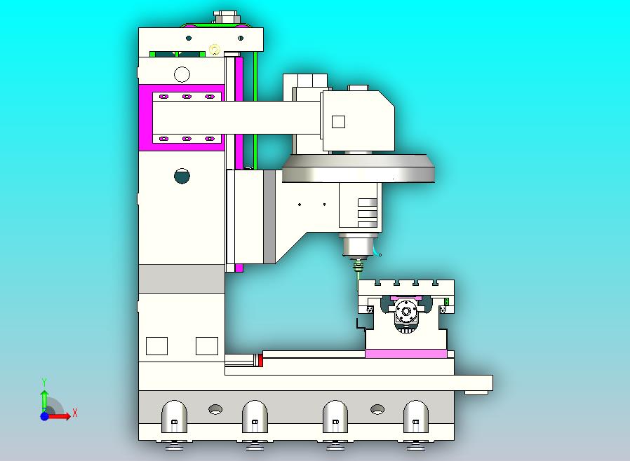立式加工中心床身3D模型