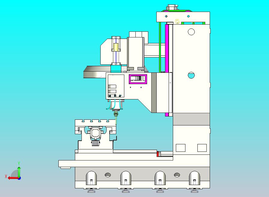 立式加工中心床身3D模型